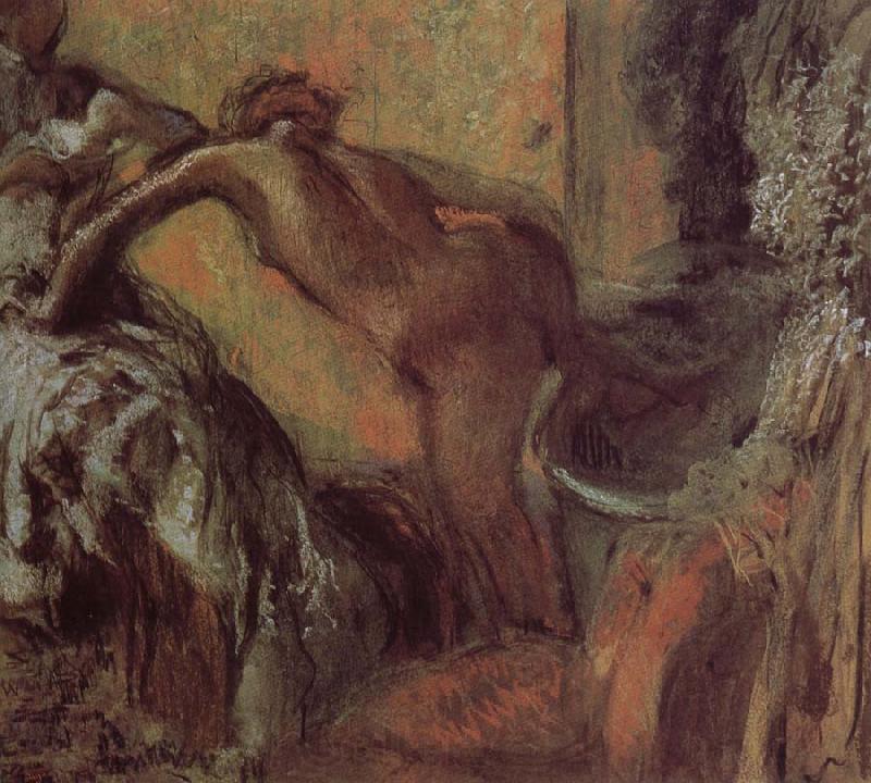 Edgar Degas After bath Norge oil painting art